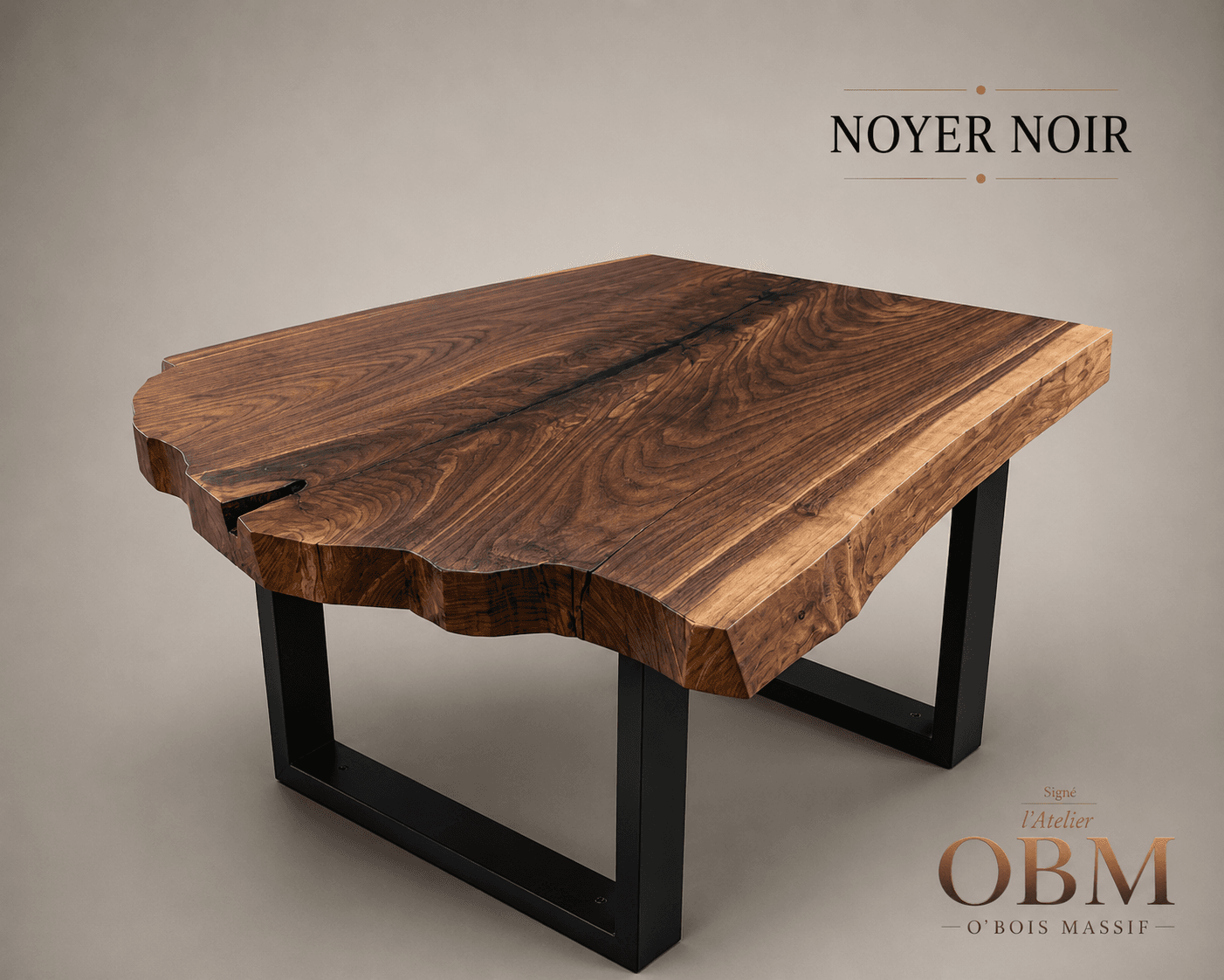 Table basse Noyer noir & epoxy